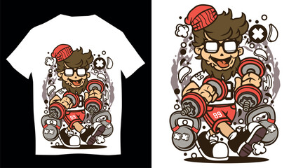 Vector Illustration of an abstract t-shirt design in background