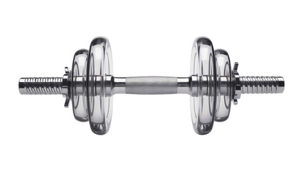 Fototapeta premium Professional chrome dumbbell for intense strength training and fitness routines