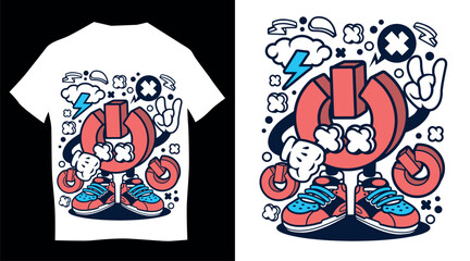 Vector Illustration of an abstract t-shirt design in background