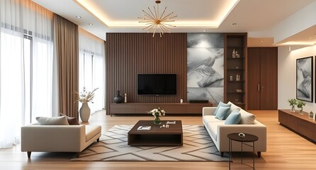 Visualize refined living in a modern living room with neutral hues and minimalist decor for tranquil inspiration