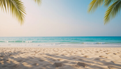 Tropical beach with palm trees
