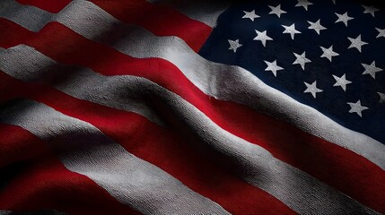 Vibrant, waving American flag representing the national pride, , and democratic values of the United States of America