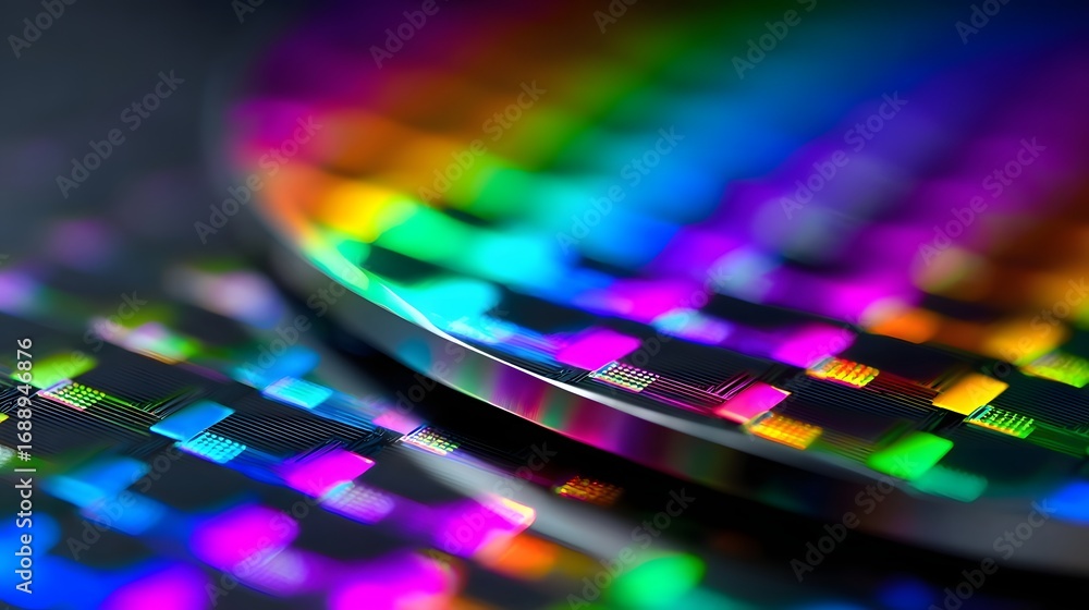 Aufkleber striking abstract digital art background with a vivid spectrum of colorful lines, shapes, and blurre