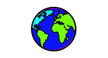 Fototapeta premium Colorful Cartoon Earth Globe Illustration