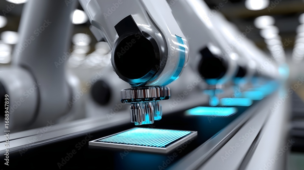 Poster close-up view of a modern, minimalist control panel with a digital display, various buttons, and oth