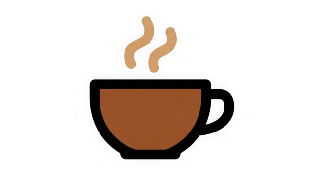 Hot Coffee Cup Icon Simple Design