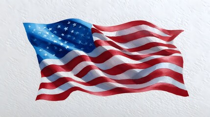 Obraz premium The iconic American flag with its bold red, white, and blue stripes and stars, waving proudly as a symbol of the United States of America.