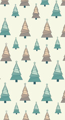 Obraz premium Whimsical winter woodland forest trees pattern for festive holidays and seasonal decorations