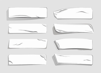 Collection of Blank White Torn Paper Banners