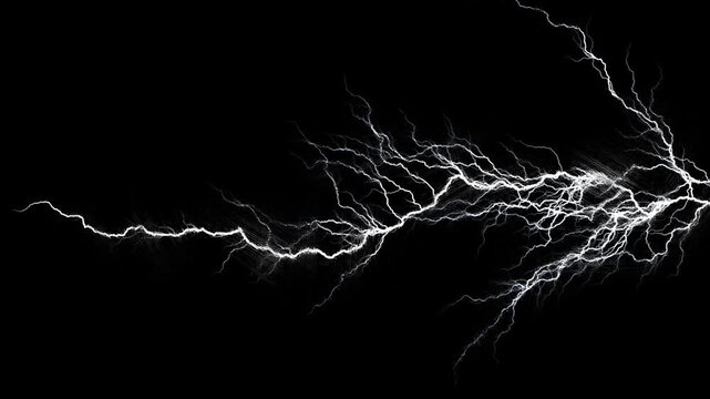 Doodle 2d Lightning power overlay black screen, Electric lightning, Animated bolt strikes, lightning storm, white light force effect, Lightning flash Thunderbolt Cartoon scribble 2d animation