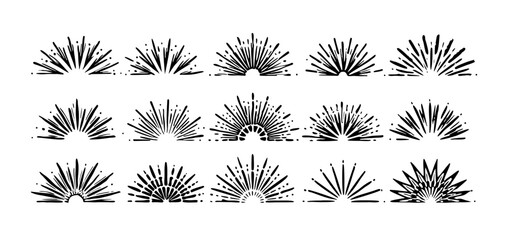 Vintage Sunburst Graphics: 15 Retro Sun Rays Design Elements