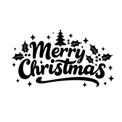 Vector illustration of merry Christmas lettering