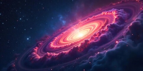 Mysterious swirling nebula, cosmic dust and gas forming intricate patterns against the backdrop of distant stars, suggesting the vastness and unknown nature of destiny , magical, fate, texture