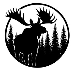 Vectpr illustration of Moose silhouette 