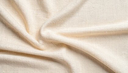 Soft cream textured fabric with gentle drapes and subtle woven pattern.