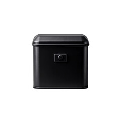 Matte Black Metal Storage Box with Lid and Clasp - Minimalist Design