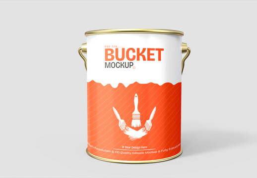 Steel Paint Backet Mockup