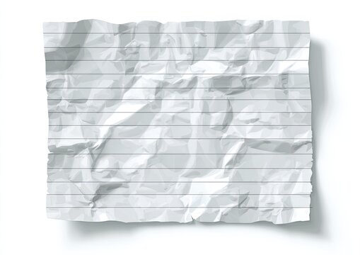 Crumpled lined sheet of paper