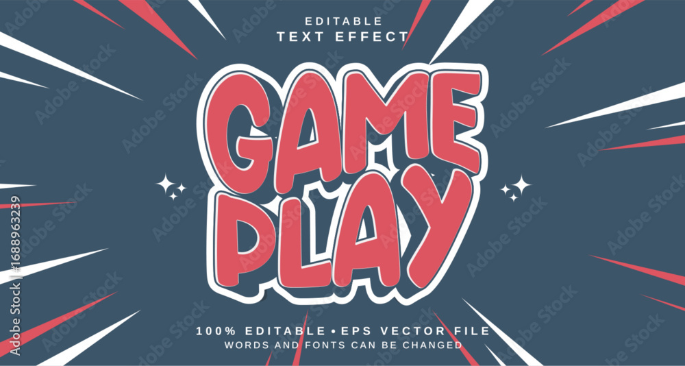 Poster editable text style effect - game play text style theme.