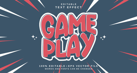 Editable text style effect - Game Play text style theme.