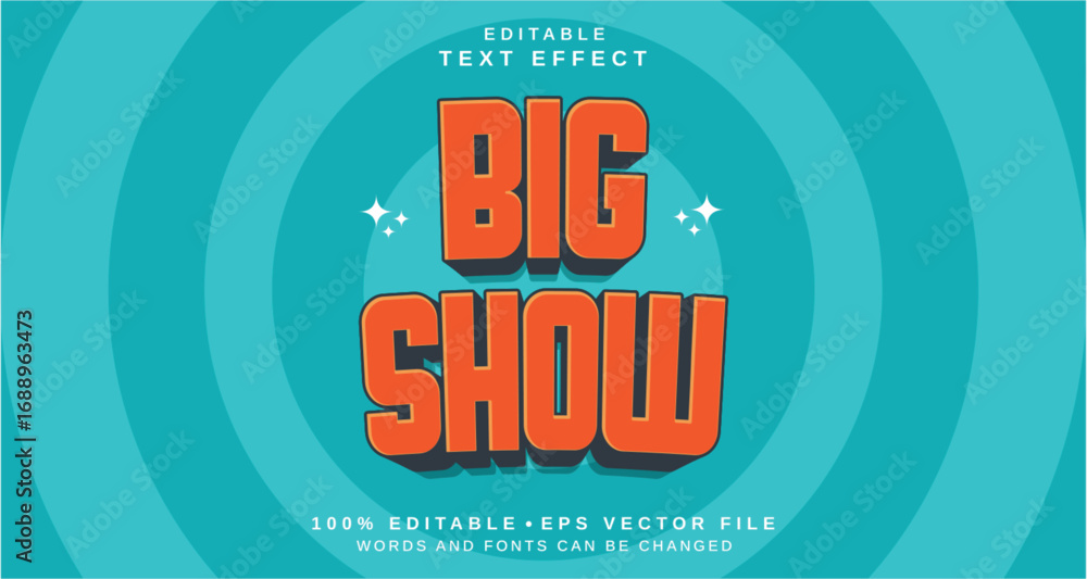Poster editable text style effect - big show text style theme.