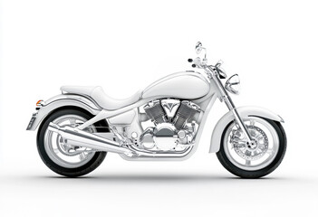 Fototapeta premium Stylish white motorcycle on a clean background in a studio setting