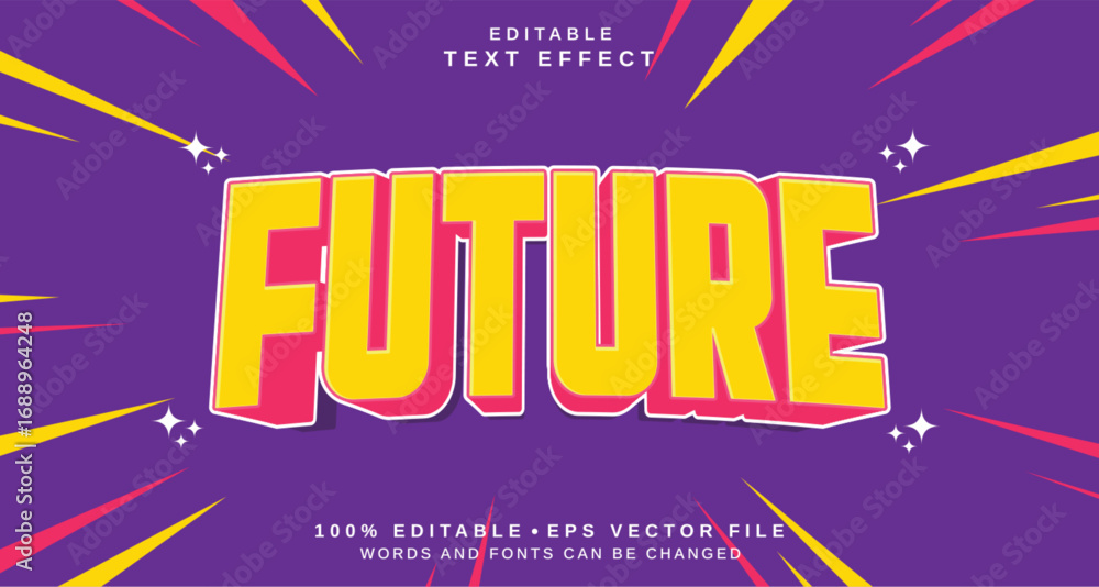 Poster editable text style effect - future text style theme.