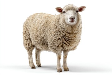 Fototapeta premium Cream-colored sheep, full shot