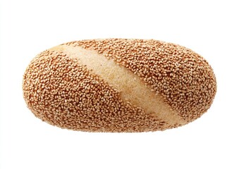 Oval sesame seed bread, top view