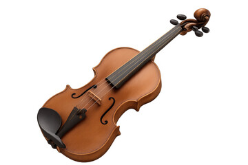 Fototapeta premium Wooden viola lying on transparent background, ready to play