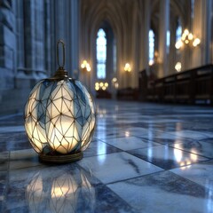 Fototapeta premium Stained-glass lantern in a cathedral