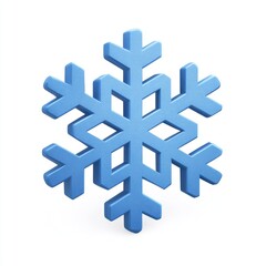3D stylized light-blue snowflake on white
