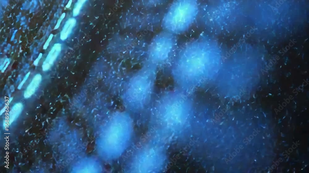 Poster Binary code stream flowing on dark background