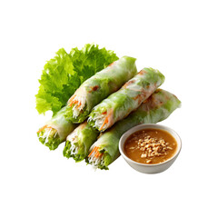 Delicious Fresh Vietnamese Summer Rolls with Peanut Sauce