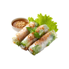 Delicious Vietnamese Fresh Spring Rolls with Peanut Sauce