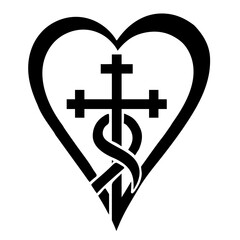 Obraz premium Illustration of heart with a cross