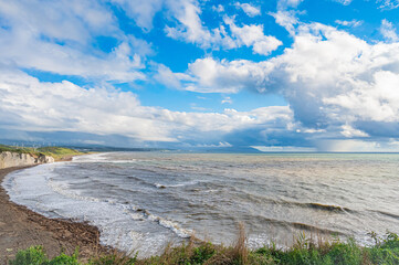 Scenic View of Takise Coastline in Hokkaido, Japan
