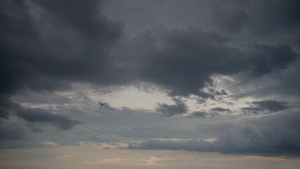 Clouds over the forest in summer
