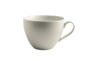Decorative white ceramic mug representing modern lifestyle, kitchen essentials, and crockery items for hot beverages.