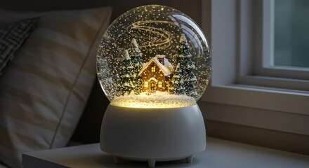 Snow globe, cozy, Christmas scene