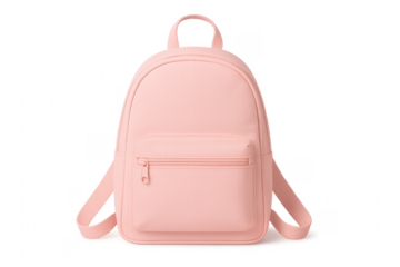 Pink backpack isolated on transparent background: perfect for back to school designs