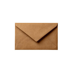Kraft Paper Envelope, Closed, Isolated on Black Background