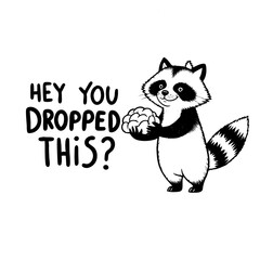 happy birthday card with raccoon 