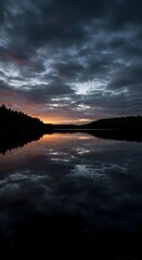 Mystic Night Lake Reflection