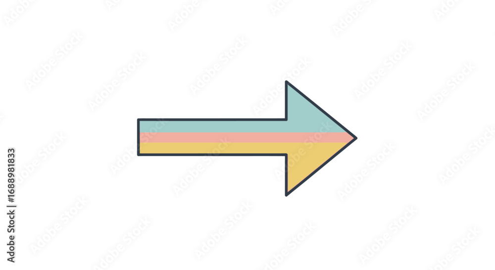 Aufkleber a colorful arrow pointing to the right indicating direction progress advancement and forward movemen