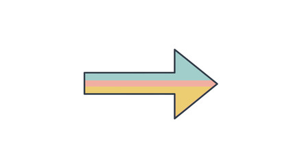 A colorful arrow pointing to the right indicating direction progress advancement and forward movement