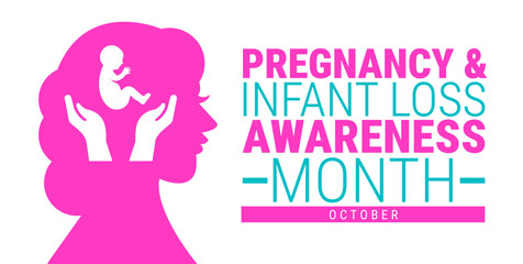 pregnancy and infant loss awareness month background, banner, card or poster design template is observed every year during October, to raise awareness about the mission. Vector illustration.