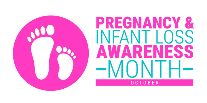 pregnancy and infant loss awareness month background, banner, card or poster design template is observed every year during October, to raise awareness about the mission. Vector illustration.