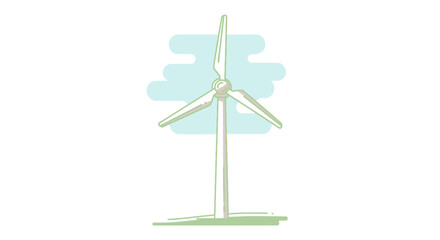 Modern Wind Turbine Generating Clean Renewable Energy in an Open Field Providing Sustainable Power for the Future
