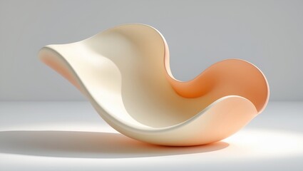 Fototapeta premium A modern, abstract ceramic bowl with smooth curves and a two-tone color scheme.